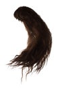 Wind blow Long straight Wig hair style fly fall. Brown wavy woman wig hair float in mid air. Straight brown black wig hair wind Royalty Free Stock Photo