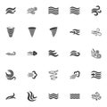 Wind blow vector icons set Royalty Free Stock Photo