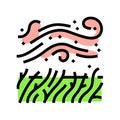 wind blowing pollen clouds from grass color icon vector illustration Royalty Free Stock Photo