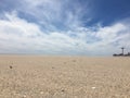 Wind Blowing Sand during Spring at Coney Island in Brooklyn, New York, NY. Royalty Free Stock Photo