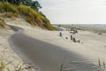 Wind-blown rippled sand texture in the sand dunes of the Baltic Sea coast, sand wave on the beach Royalty Free Stock Photo