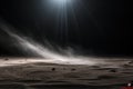 The wind blows huge clouds of dust across the desert at night. Generated by artificial intelligence