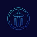 wind chimes icon, linear design