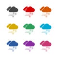Wind and cloud icon, color set Royalty Free Stock Photo