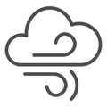 Wind and cloud line icon. Air blowing vector illustration isolated on white. Windy climate outline style design