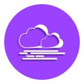 wind and clouds badge icon. Simple glyph, flat vector of Weather icons for ui and ux, website or mobile application Royalty Free Stock Photo