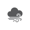 Wind and clouds weather icon isolated on white background. Vector illustration.