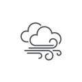 Wind and clouds weather icon isolated on white background. Vector illustration.