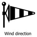 Wind direction icon, simple style