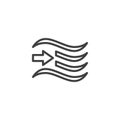 Wind direction line icon