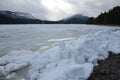 Wind Driven Ice Sculptures, Rimrock Lake, White Pass, Washington State Royalty Free Stock Photo