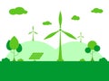 Green energy Eco Ecology and Windmill energy concept. Design for vector, illustration, wind energy, clean power, wind, nature, win