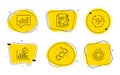 Wind energy, Analytical chat and Chemical formula icons set. Copywriting, Report timer and Gear signs. Vector