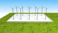 Wind energy changed power electric energy. and supply a city with electricity