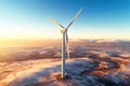 A wind energy facility. The concept of mitigating climate change. Generative AI