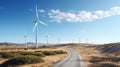 Wind energy farm. Wind energy concept. Royalty Free Stock Photo