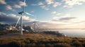 Wind energy farm. Wind energy concept. Royalty Free Stock Photo