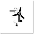 Wind energy glyph icon