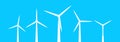 Wind energy icons. Windmill with turbine. Silhouette of farm mill. Alternative eco electric power. Symbol for production of