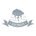 Wind energy logo, simple gray style Royalty Free Stock Photo
