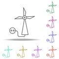 wind energy outline icon. Elements of Ecology in multi color style icons. Simple icon for websites, web design, mobile app, info