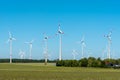 Wind energy plant on a sunny day Royalty Free Stock Photo
