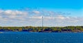 Wind energy power generators in Aland Islands archipelago, Finland Royalty Free Stock Photo
