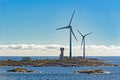 Wind energy power generators in Aland Islands archipelago, Finland Royalty Free Stock Photo