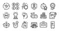 Wind energy, Reject mail and Winner line icons set. Vector