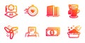 Wind energy, Tea and Buildings icons set. Payment, Receive file and Timer signs. Vector