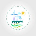 Wind energy vector illustration. Green alternative power in vector concept, evolution of renewable energy concept of Royalty Free Stock Photo