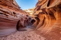 wind erosion created sculptures in a sandstone cave