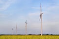 Wind farm in eastern Europe during dusk time