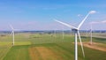 The wind farm complex in central Lithuania produces clean electricity.