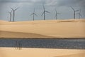 Wind farm - dunes and lake - Delta do ParnaÃÂ­ba, LenÃÂ§ois Maranhenses, PiauÃÂ­, Brazil.