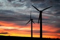 Wind farm at dusk