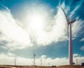 Wind farm on hot summer day in Australia. Royalty Free Stock Photo