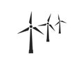 Wind farm icon. wind turbines. eco friendly, renewable and alternative energy symbol. isolated vector image