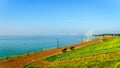 Wind Farm in the inland sea named IJselmeer Royalty Free Stock Photo