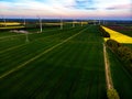 Wind farm in polish country Royalty Free Stock Photo