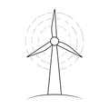 Wind farm power station plant windmill, symbol environmentally friendly green energy Royalty Free Stock Photo