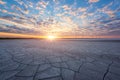 Wind farm and the salted lake Syvash at sunset light, scenic industrial and nature landscape, Kherson oblast, Ukraine