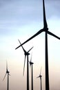 Wind farm silhouettes
