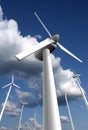 Wind farm with sky and clouds