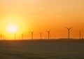 Wind Farm Sunset Royalty Free Stock Photo