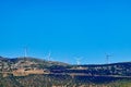 Wind Farm Turbines on Greek Mountain Ridge Royalty Free Stock Photo