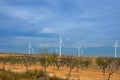 Wind Farm Turbines - Renewable Clean Green Energy Royalty Free Stock Photo