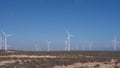 Wind farm with wind turbines on the west coast of South Africa, close to Lutzville