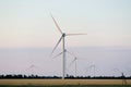 A wind farm in the wide spread field