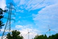wind farm, windmill. electric generator. clean ecological renewable energy